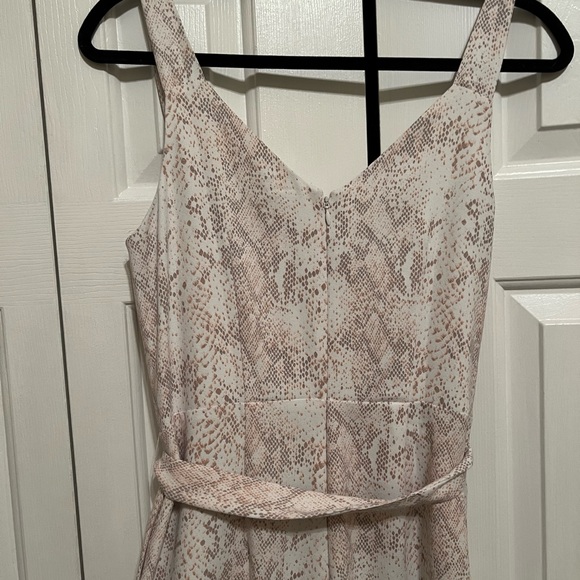 LOFT White Pink Snake Print Jumpsuit (6) - Picture 5 of 7